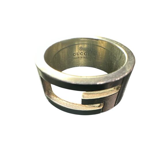 Gucci Wide G Cutout Band Ring Sterling Silver - Picture 3 of 7